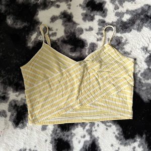 white/yellow crop top